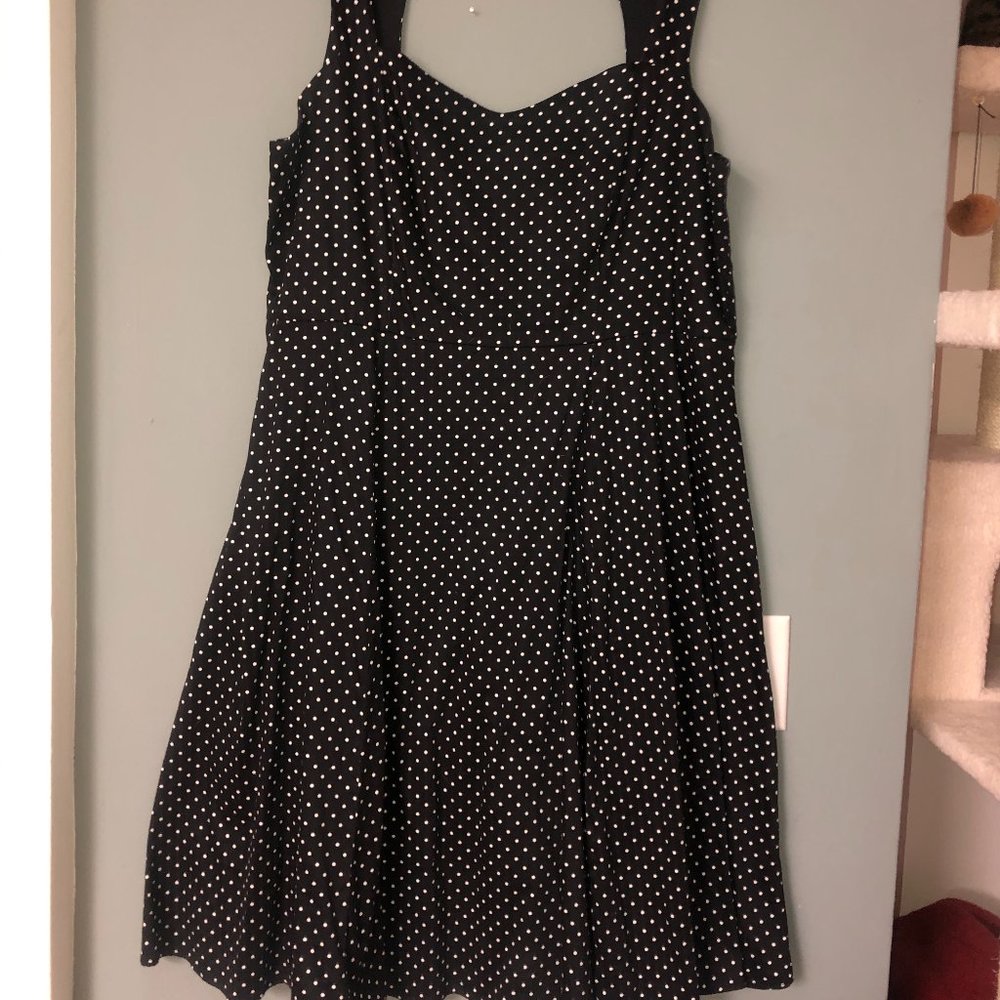 Torrid Black & White Polka Dot Midi Dress